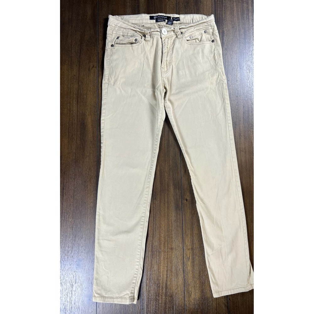 Rocawear Mens Slim Fit Tan Khaki Pants 32x30 Cotton Blend Streetwear Chinos